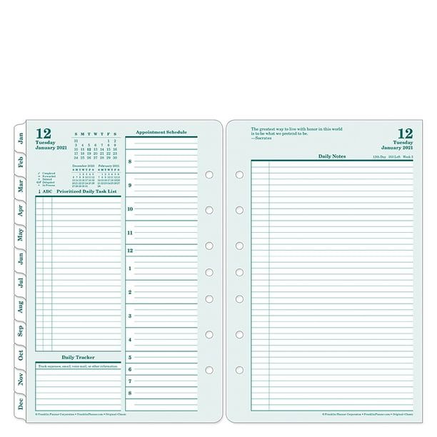 Dec 2020 Jan 2020 FranklinCovey Monarch Original Two Page Monthly Ring-Bound Tabs Dec 2020 Jan 2020 FranklinCovey Monarch Original Two Page Monthly Ring-Bound Tabs